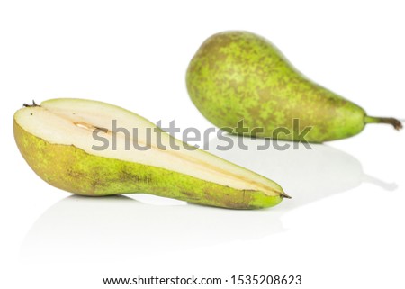 Similar – Image, Stock Photo one ripe green pear on a yellow background