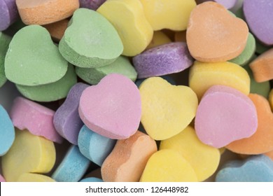 Group Of Pastel Candy Conversation Hearts