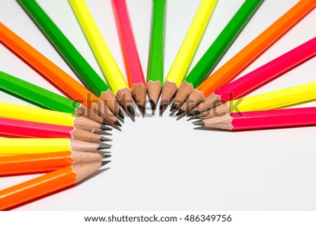 group of pencil isolated on white