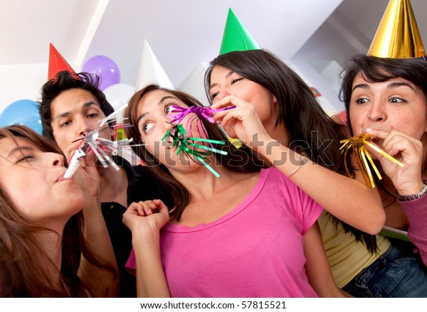 Group People Birthday Party Having Fun Stock Photo Edit Now 57815521