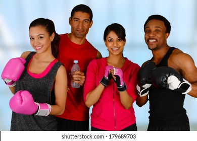 Group Of People In A Boxing Class