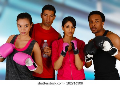 Group Of People In A Boxing Class