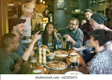 Group Of People Celebrate Party With Food 