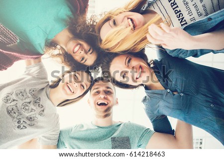 Similar – Image, Stock Photo Group of young people with surfboards having fun outdoors in summer day