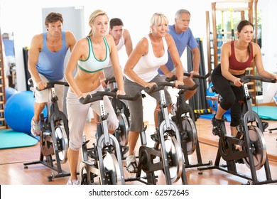 Group Of People In Class In Gym