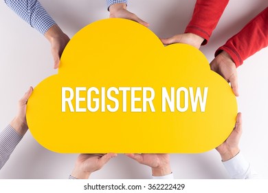 Group of People Cloud Technology REGISTER NOW Concept