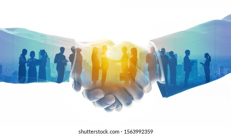 Group of people and communication network concept. Human resources. Teamwork of business. Partnership.