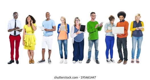 Group Of People And Digital Devices Concept