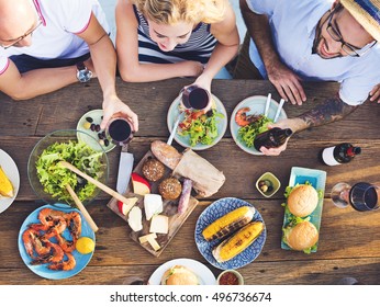 Group Of People Dining Concept