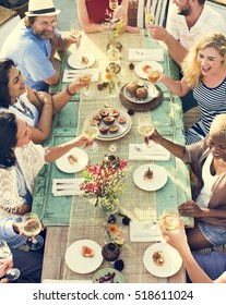 Group Of People Dining Concept