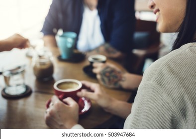 Group Of People Drinking Coffee Concept