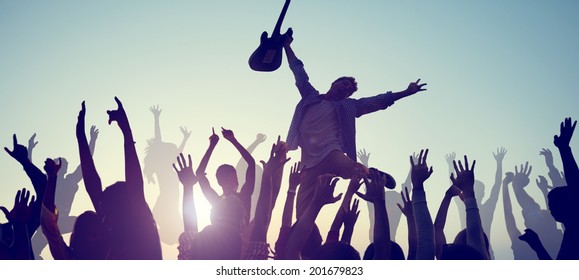 Group Of People Enjoying Live Music