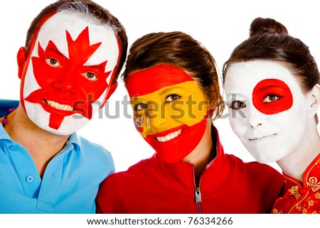 Similar – Image, Stock Photo Woman with painted face