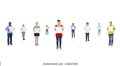 Group Of People Holding Board