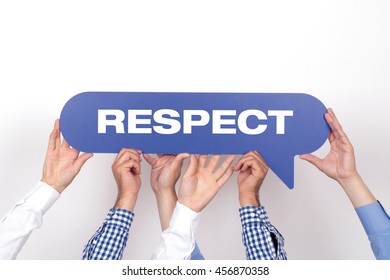 Group People Holding Respect Written Speech Stock Photo 456870358 