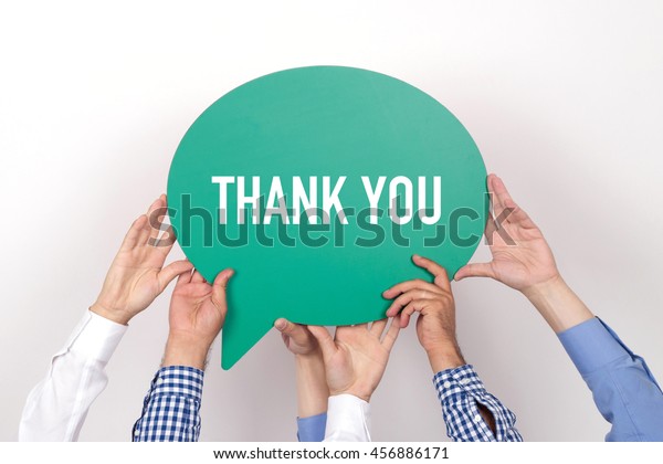 Group People Holding Thank You Written Stock Photo (Edit Now) 456886171