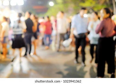 Group Of People Are Looking For Goods And Service At The Night Market That It Is Free Time Or Finish Work 's Them. Anything Was Take A Picture To Blur To Describe Abstract Feelings.