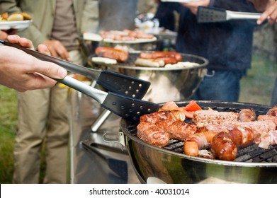 Group of People on a Barbecue