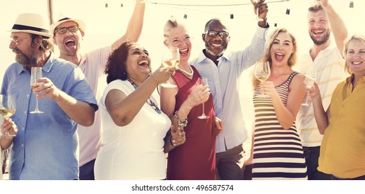 Group Of People Party Concept - Shutterstock ID 496587574