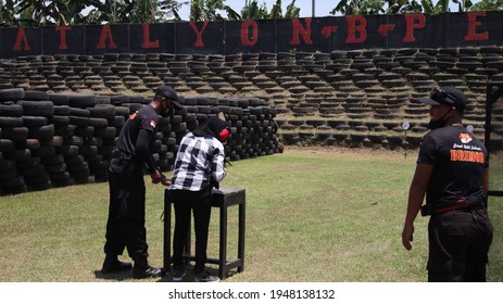 Group of people practice shooting at a shooting range, Pekalongan, March 25, 2021