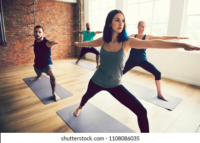 Group People Practicing Yoga Stock Photo 1108086035 | Shutterstock