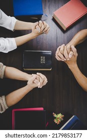  Group of people praying worship believe. soft focus, praying and praise together at home. devotional or prayer meeting concept. - Shutterstock ID 2179853177