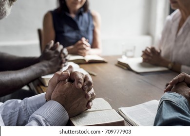 Group Of People Praying Worship Believe Hope