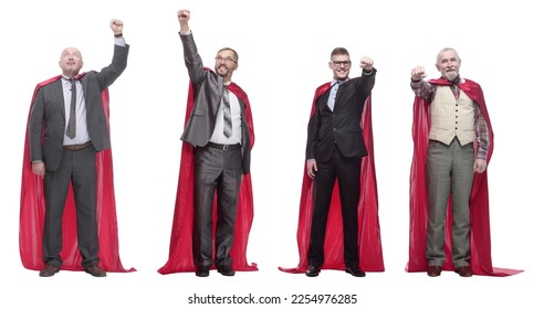 group of people in red raincoat isolated - Shutterstock ID 2254976285