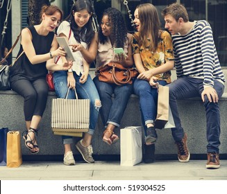 Group Of People Shopping Concept