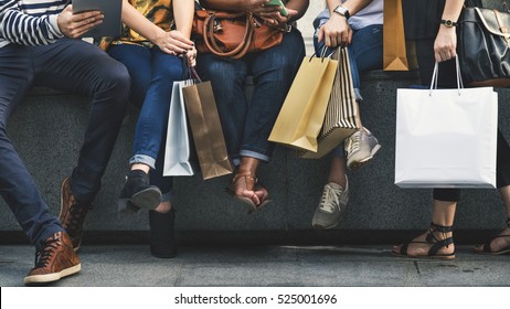 Group Of People Shopping Concept - Shutterstock ID 525001696