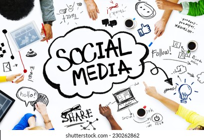 Group Of People With Social Media Concept