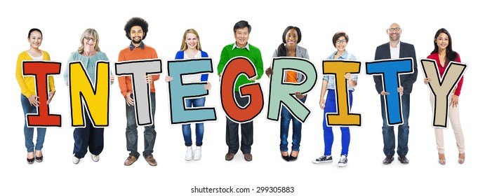 Group People Standing Holding Integrity Letter Stock Photo (Edit Now ...