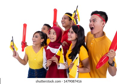 group people of supporter of brunei national team - Powered by Shutterstock