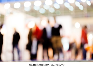 Group Of People Talking At Job Expo; Blurred 100%