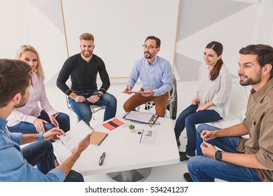 Group of people talking over