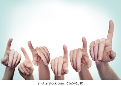 Group of Pointing Hands. Vote Concept - Shutterstock ID 636541310