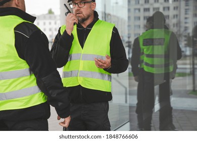 Group Of Police Officers Heading For Intervention On The City Streets