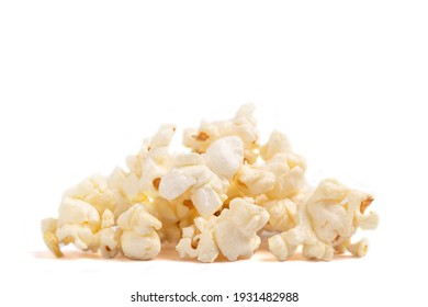 group of popcorn isolated on white background