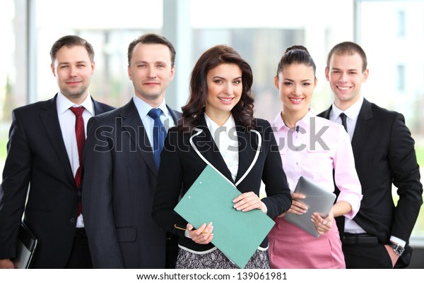 Group Portrait Professional Business Team Looking Stock Photo 139061981 ...