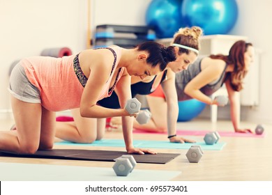 Group Of Pregnant Women During Fitness Class