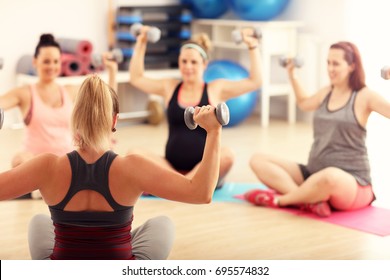 Group Of Pregnant Women During Fitness Class