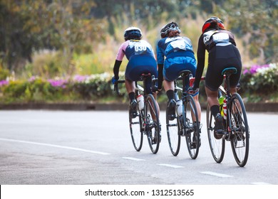 Group Of Professional Cyclists During The Cycling Race. Shot In Back - Image