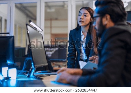 Group of programmers are coding at office. Business, Coding programs, AI applications, technology.