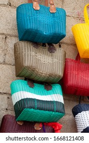 Group Of Recyclable And Reusable Plastic Bags, Informal Market In Guatemala's Outdoor Fair, Informal Economy, Source Of Economic Income.