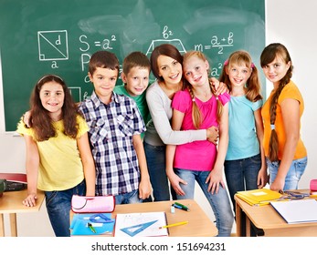 Group People Schoolchild Classroom School Girl Stock Photo 459153706 ...