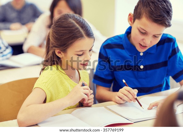 Group School Kids Writing Test Classroom Stock Photo 357769199 ...