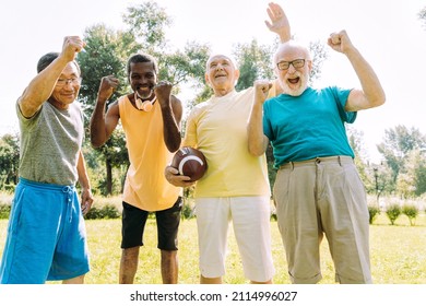 group of senior friends playing at the park. Lifestyle concepts about seniority and third age - Powered by Shutterstock