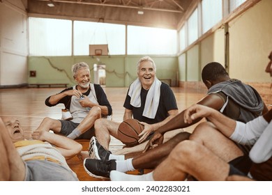 Group of senior men in indoor basketball gym - Powered by Shutterstock