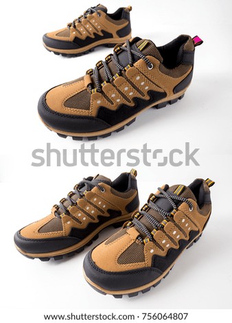Group of Shoes on isolated background, comfortable footwear.