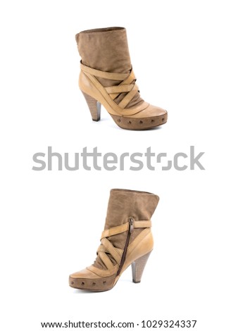 Group of Shoes on white background, Isolated product.